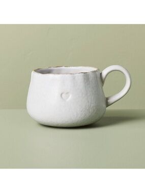 Hearth & Hand Magnolia 13oz Debossed Heart Stoneware Coffee Mug 2026 - NEW